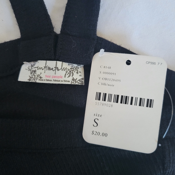 *SOLD* FREE PEOPLE 'Intimately', black ribbed v-neck cami NWT Size Small - Picture 7 of 8